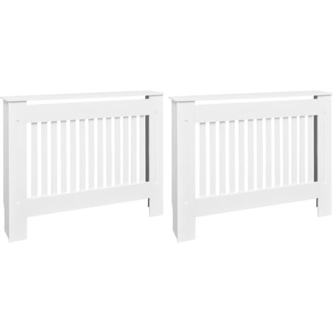 INLIFE Cache-radiateurs 2 pcs Blanc MDF 112 cm