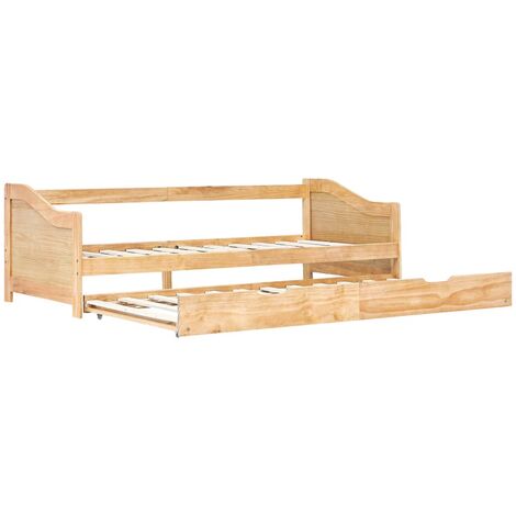 INLIFE Cadre de lit extensible Bois de pin 90x200 cm