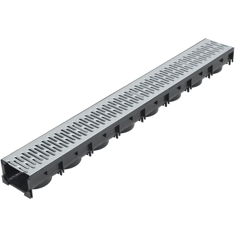 INLIFE Caniveau de drainage 3 pcs Acier galvanisé 3 m