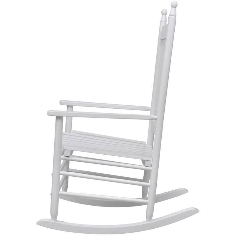 Chaise à bascule avec siège incurvé Blanc Bois - Inlife