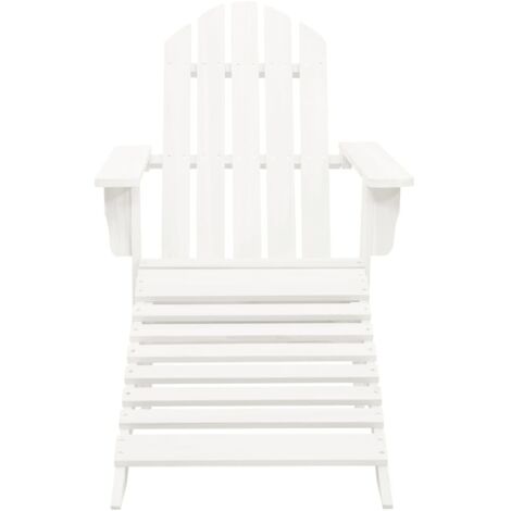 INLIFE Chaise de jardin avec pouf Bois Blanc