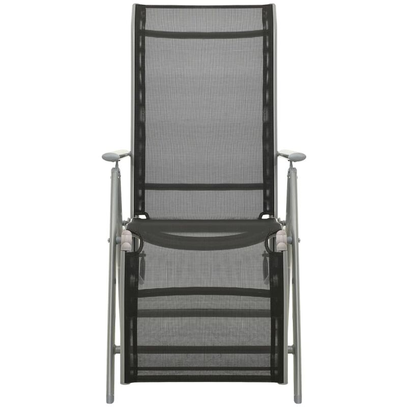 Chaise de jardin inclinable Textilène et aluminium Argenté - Inlife