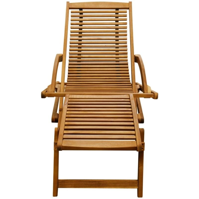 Chaise de terrasse avec repose-pied Bois d'acacia solide - Inlife