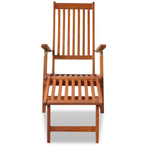 INLIFE Chaise de terrasse avec repose-pied Bois d'acacia solide