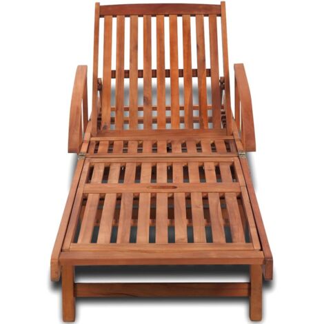 INLIFE Chaise longue Bois d'acacia solide