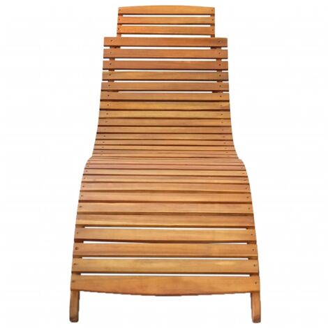INLIFE Chaise longue Bois d'acacia solide Marron