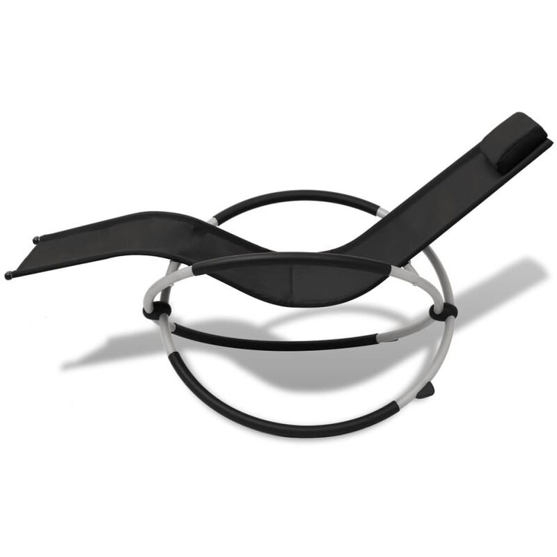 Inlife - Chaise longue géométrique d'extérieur Acier Noir et gris