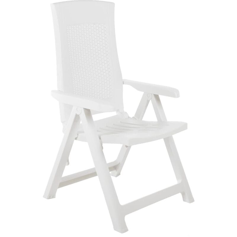 Chaises inclinables de jardin 2 pcs Plastique Blanc - Inlife