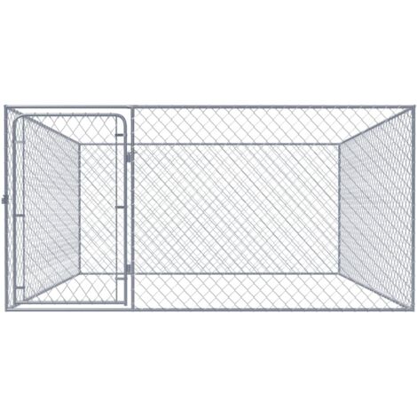 INLIFE Chenil extérieur pour chiens Acier galvanisé 2x2x1 m