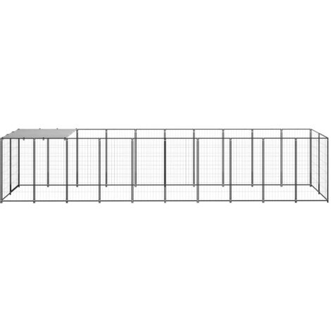 INLIFE Chenil Noir 6,05 m² Acier