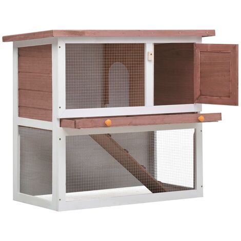 INLIFE Clapier d'extérieur 1 porte Marron Bois