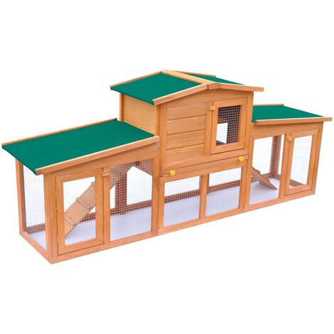 INLIFE Clapier large pour petits animaux avec toits Bois
