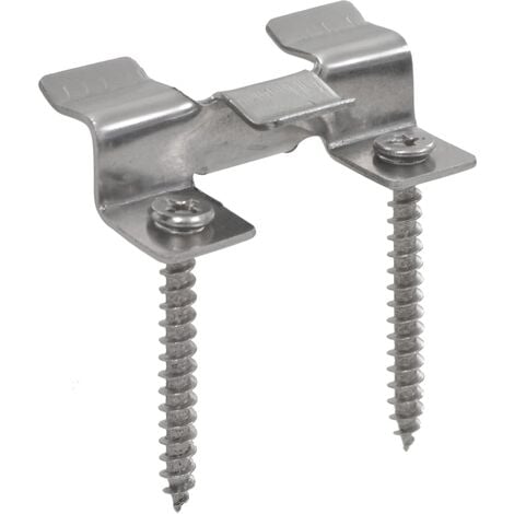 INLIFE Clip de fixation de terrasse 100pcs et 200 vis Acier inoxydable