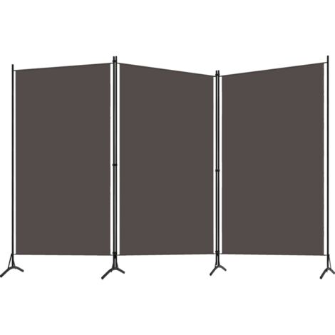 INLIFE Cloison de séparation 3 panneaux Anthracite 260x180 cm