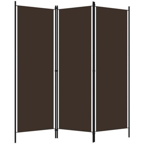 INLIFE Cloison de séparation 3 panneaux Marron 150x180 cm