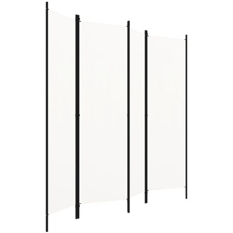 INLIFE Cloison de séparation 4 panneaux Blanc crème 200x180 cm