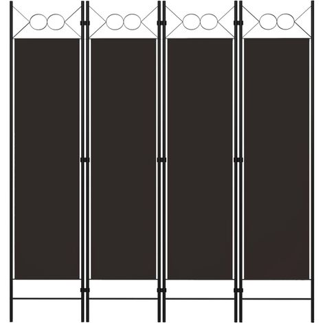 INLIFE Cloison de séparation 4 panneaux Marron 160 x 180 cm