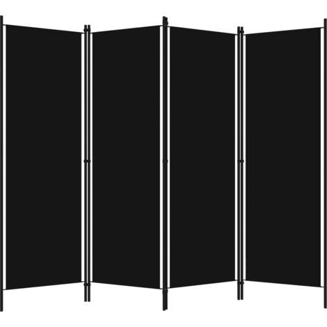 INLIFE Cloison de séparation 4 panneaux Noir 200x180 cm