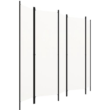 INLIFE Cloison de séparation 5 panneaux Blanc crème 250x180 cm