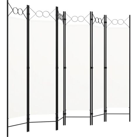INLIFE Cloison de séparation 6 panneaux Blanc crème 240x180 cm