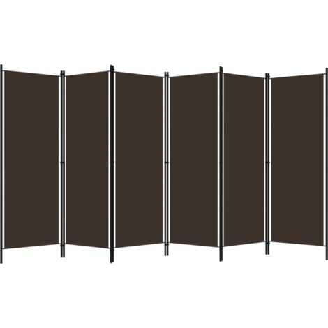 INLIFE Cloison de séparation 6 panneaux Marron 300x180 cm