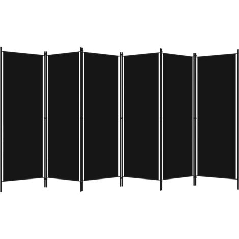 INLIFE Cloison de séparation 6 panneaux Noir 300x180 cm