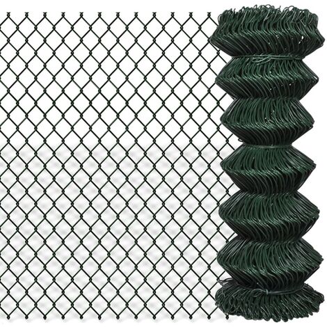 INLIFE Clôture à mailles losangées Acier 1x25 m Vert