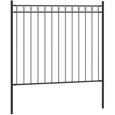 INLIFE Clôture de jardin Acier 1,7x0,8 m Noir