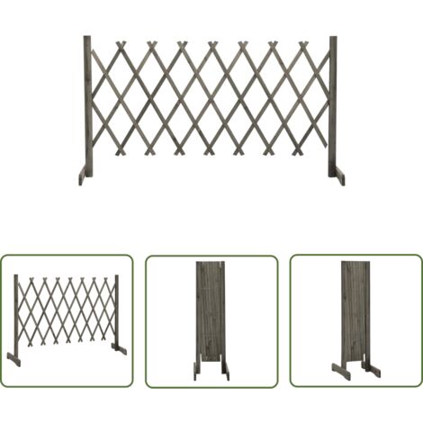 INLIFE Clôture en treillis de jardin Gris 150x80 cm Bois de sapin