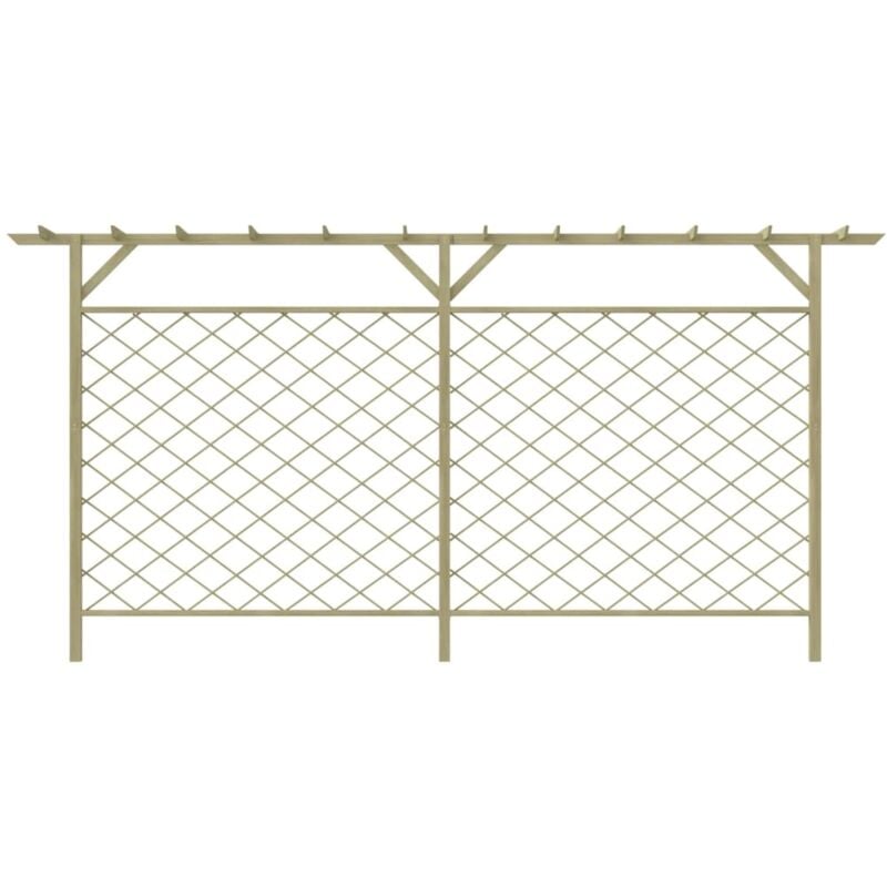Clôture à lattes de jardin avec pergola Bois - Inlife