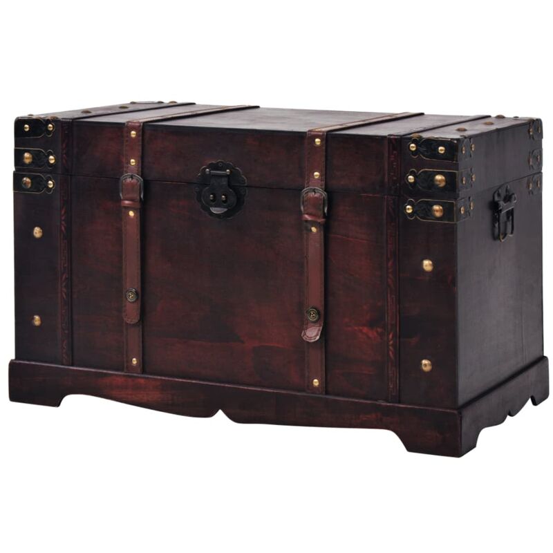 Coffre vintage de rangement Bois 66 x 38 x 40 cm - Inlife