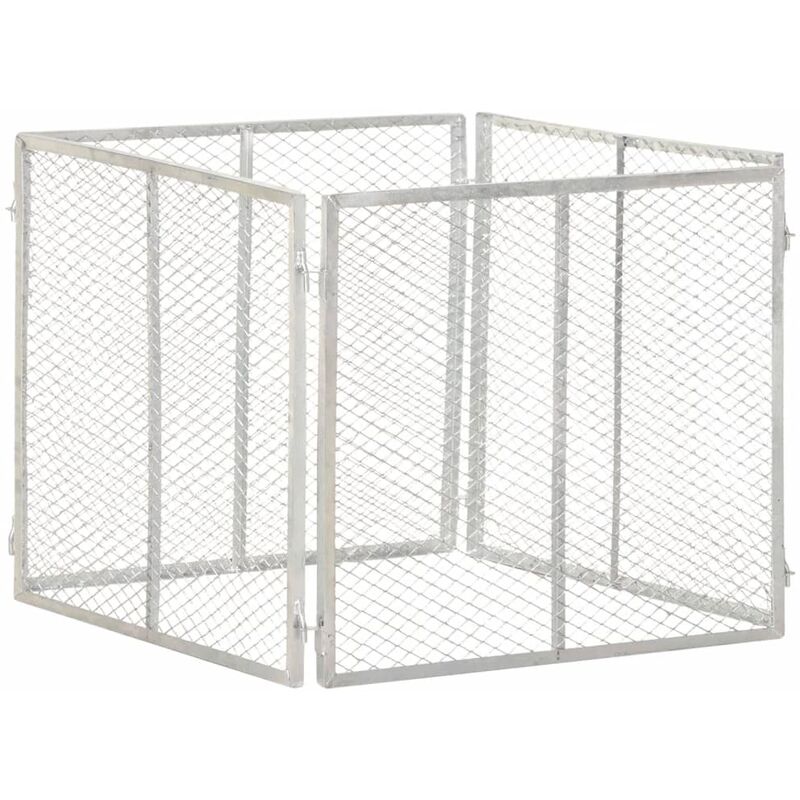 Inlife - Composteur de jardin 85x85x70 cm Fer galvanisé