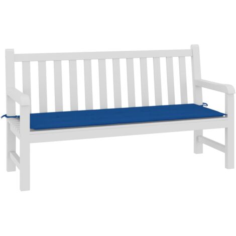 INLIFE Coussin de banc de jardin Tissu 150x50x3 cm Bleu royal