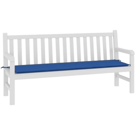 INLIFE Coussin de banc de jardin Tissu Bleu royal 180x50x3 cm
