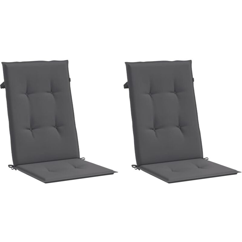 Inlife - Coussin de chaise de jardin 2 pcs Anthracite 120 x 50 x 3 cm