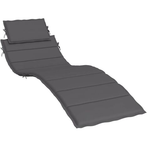 INLIFE Coussin de chaise longue Anthracite 186x58x3 cm