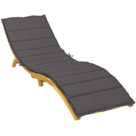 INLIFE Coussin de chaise longue Anthracite 200x70x3 cm Tissu