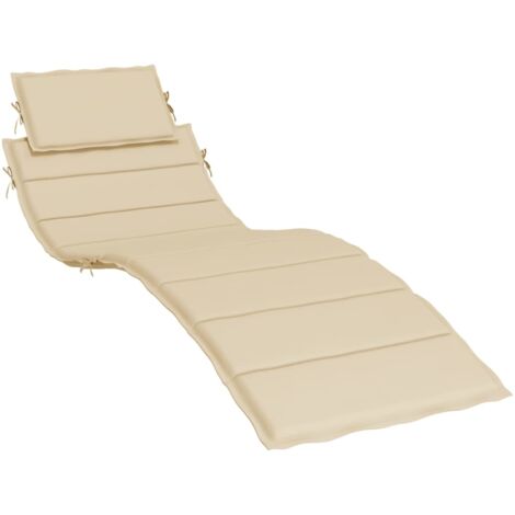 INLIFE Coussin de chaise longue Beige 186x58x3 cm