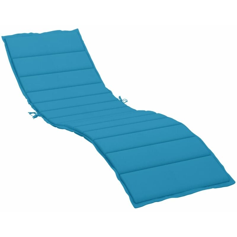 INLIFE Coussin de chaise longue Bleu 200x50x3 cm Tissu