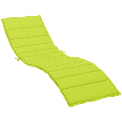INLIFE Coussin de chaise longue Vert vif 200x60x3 cm Tissu