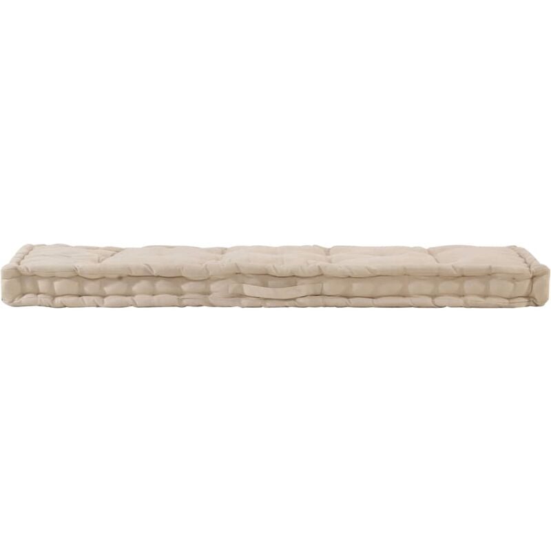 Coussin de plancher de palette Coton 120x40x7 cm Beige - Inlife
