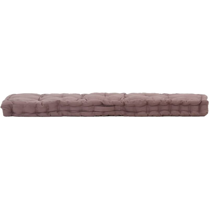 Coussin de plancher de palette Coton 120x40x7 cm Taupe - Inlife
