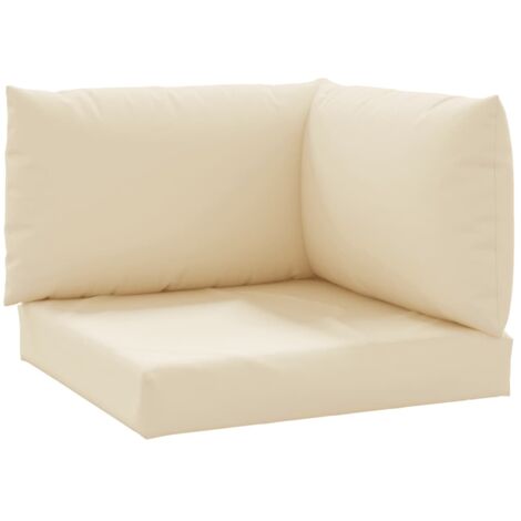 INLIFE Coussins de canapé palette 3 pcs Beige Tissu