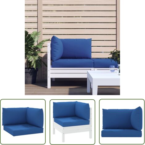 INLIFE Coussins de canapé palette 3 pcs Bleu Tissu