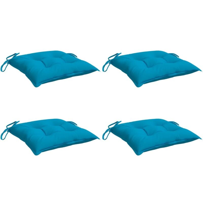 Inlife - Coussins de chaise 40x40x7 cm Tissu 4 pcs Bleu clair