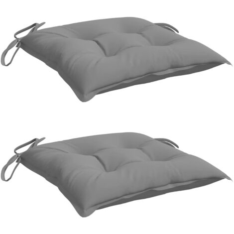 INLIFE Coussins de chaise 40x40x7 cm Tissu 2 pcs Gris