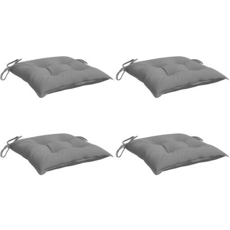 INLIFE Coussins de chaise 40x40x7 cm Tissu 4 pcs Gris