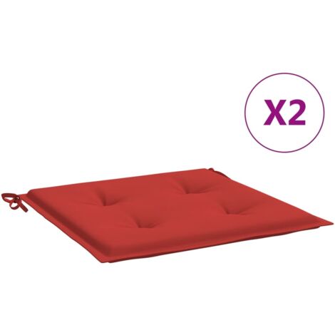 INLIFE Coussins de chaise de jardin 2 pcs 50x50x3 cm Rouge