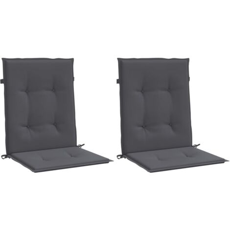 INLIFE Coussins de chaise de jardin 2 pcs Anthracite 100x50x3 cm