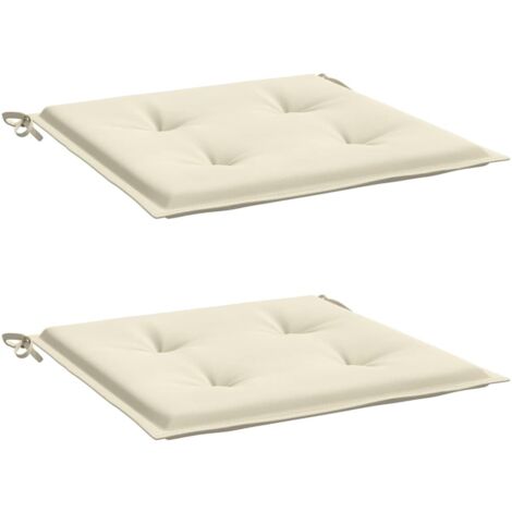 INLIFE Coussins de chaise de jardin 2 pcs Crème 40x40x3 cm Tissu